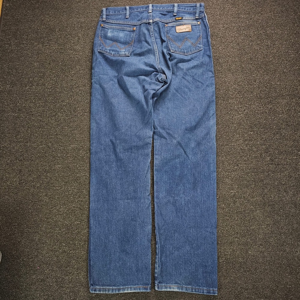 Wrangler Cowboy Cut Jeans Mens 35x34 13MWZPW Blue Straight Leg Denim